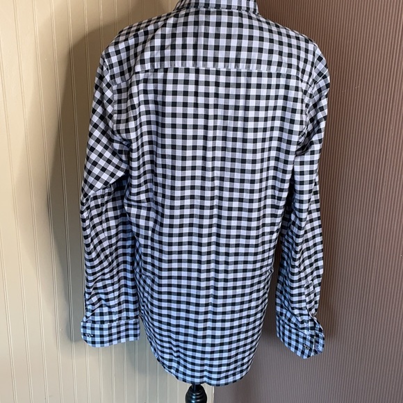Robert graham black/gray casual button Down plaid shirt tailored fit - Picture 5 of 8